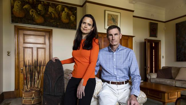 Portrait of Stephanie Copus-Campbell and her husband Angus Campbell (Chief of Defence Force) at their home in Canberra. Stephanie and Angus are working together to promote innovative leadership solutions to tackle Papua New Guinea's inherent problem of domestic violence. Portrait by Sean Davey.