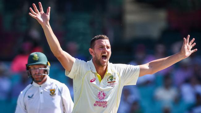 Australian fast bowler Josh Hazlewood is confident of being ready to go for the World Test Championship final against England, but knows he’s unlikely to play all six Tests on the campaign. Picture: David Gray / AFP