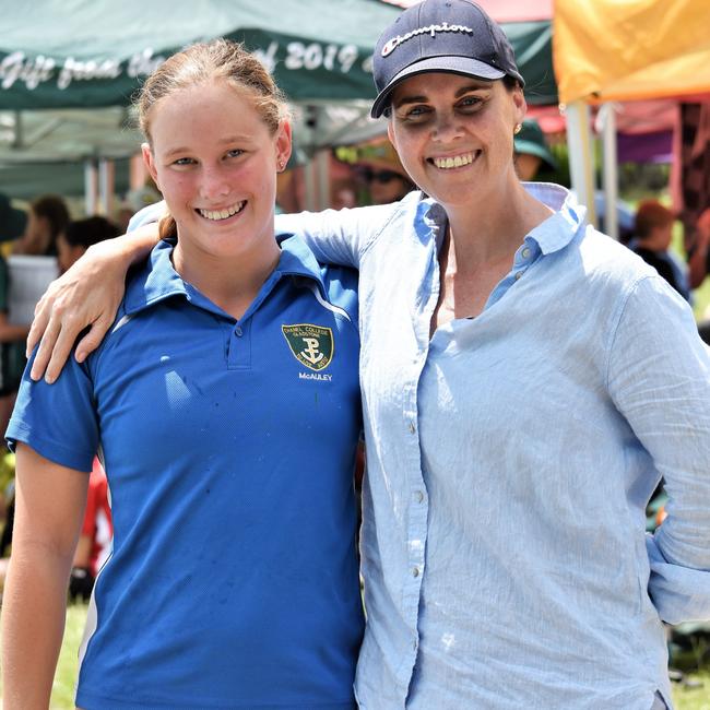 Chanel College Year 10 student, Shianne Plunkett alongside long-time record holder and Assistant Principal Kristi Bourke. Picture: supplied