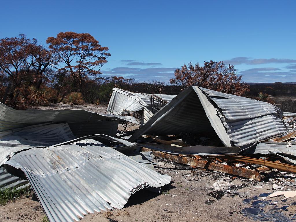 A bushfire affected property is seen in Karatta on February 25, 2020 in Kangaroo Island. Picture: Lisa Maree Williams/Getty Images.