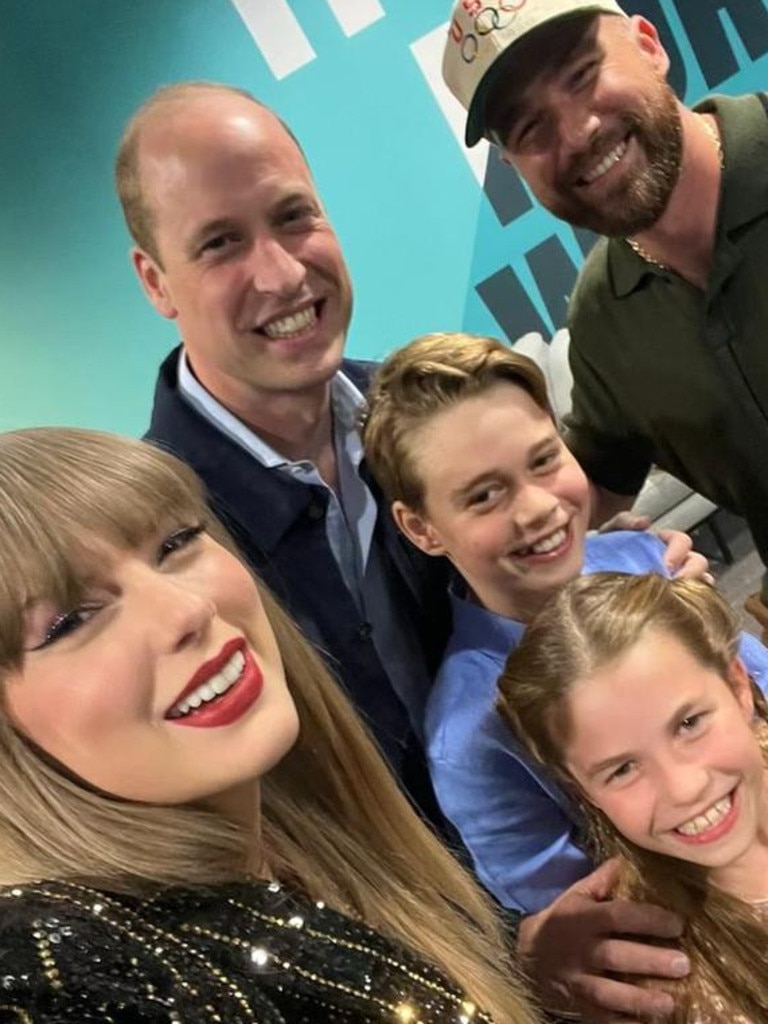 Prince William takes Prince George and Princess Charlotte to see Taylor Swift in London. Picture: Supplied