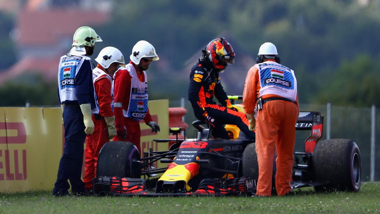 Max Verstappen retired from the Hungarian GP with a Renault MGU-K failure.