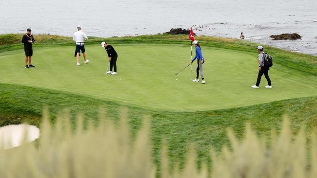 Minjee Lee on the seventh green at Pebble Beach. Picture: Ezra Shaw / Getty Images North America / Getty Images via AFP