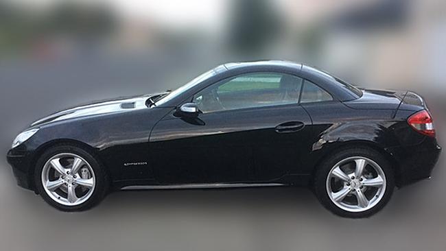 A black Mercedes Benz SLK coupe similar to the one seen in the area where the Melbourne mother was last seen on June 29, 2016. Picture: AAP Image/Victoria Police