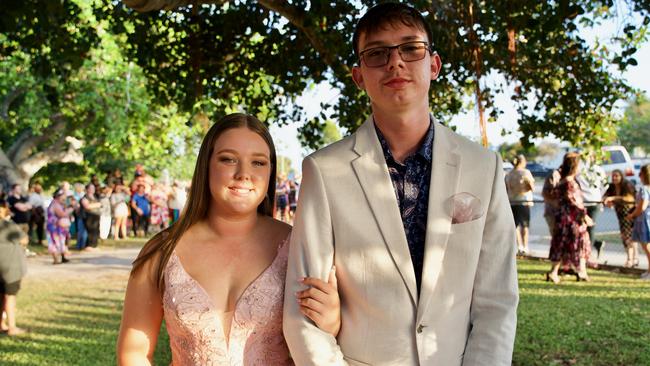 Katie Hillery and James Steele at the Bowen State High School Year 12 Formal held on Friday, November 18, 2022.