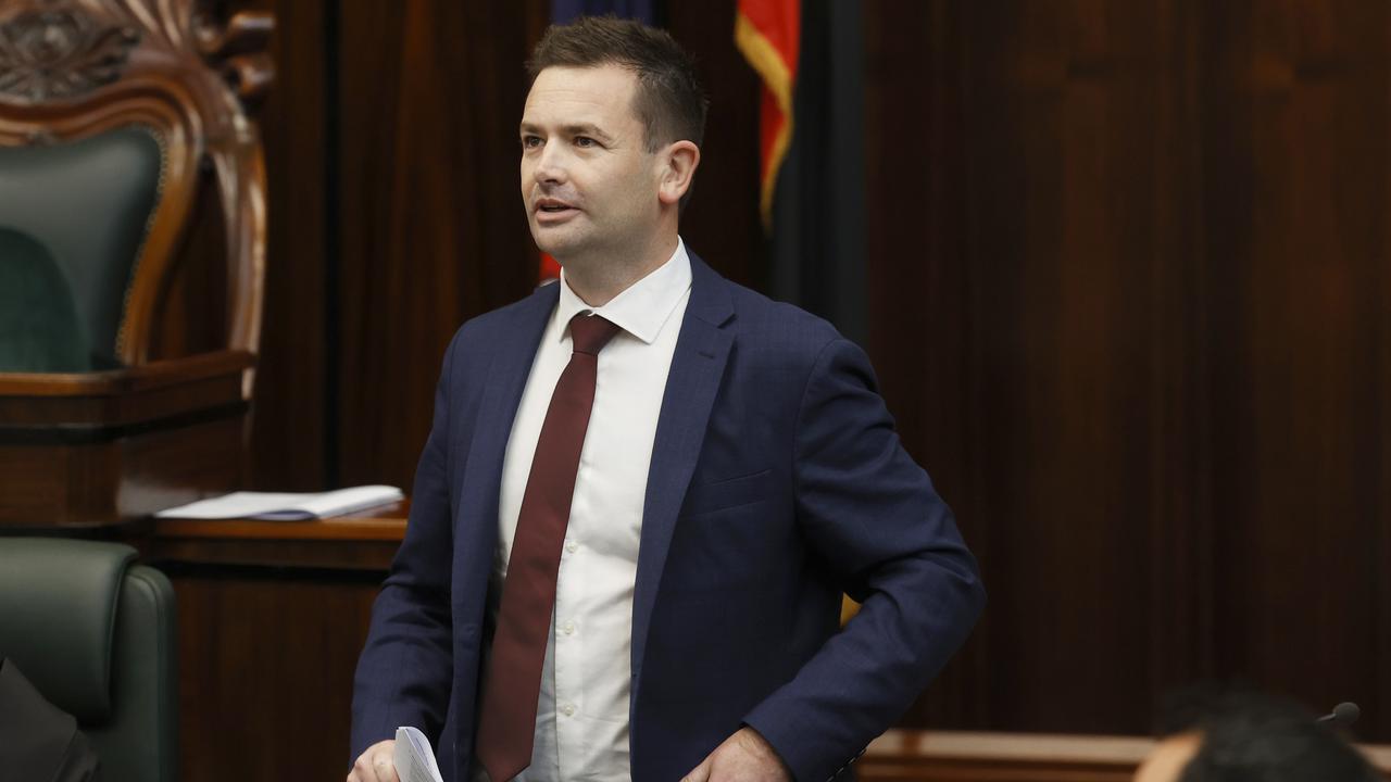 Labor leader Dean Winter outline the no-confidence threat in his budget reply speech on Tuesday. Picture: Nikki Davis-Jones
