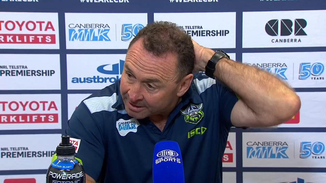 Ricky Stuart was in a bad mood post match.