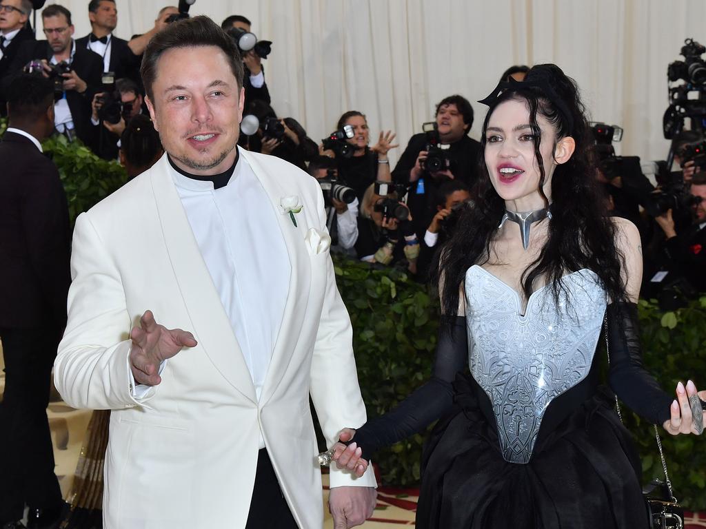 Elon Musk and his singer partner Grimes. Picture: Angela Weiss / AFP