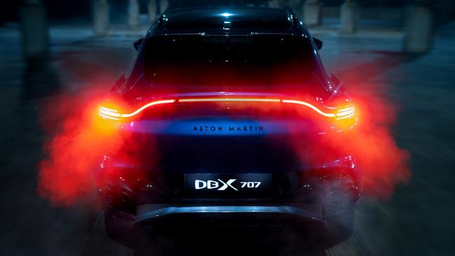 The DBX has a similar rear light treatment to the Vantage coupe.