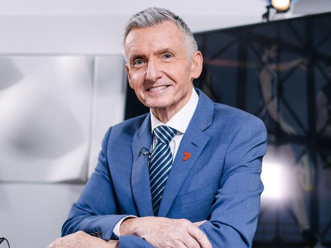 Photo of legendary caller Bruce McAvaney getting ready for the return of the AFL season. Bruce will be commentating from Adelaide rather than from the game for the first time in Adelaide, Saturday, June 6, 2020. (The Australian/ Morgan Sette)