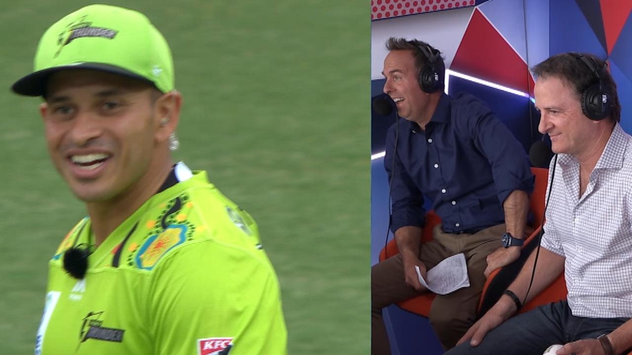 Usman Khawaja took Mark Waugh and Brendon Julian to pieces with a couple of sledges.