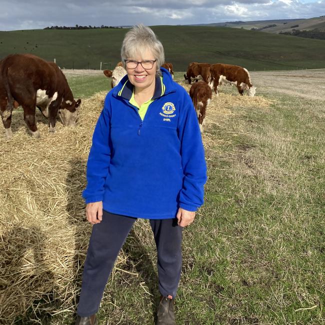 Merino-Digby Lions Club administrator Shirley Menz, Henty, received bales from Need for Feed. Picture: Supplied