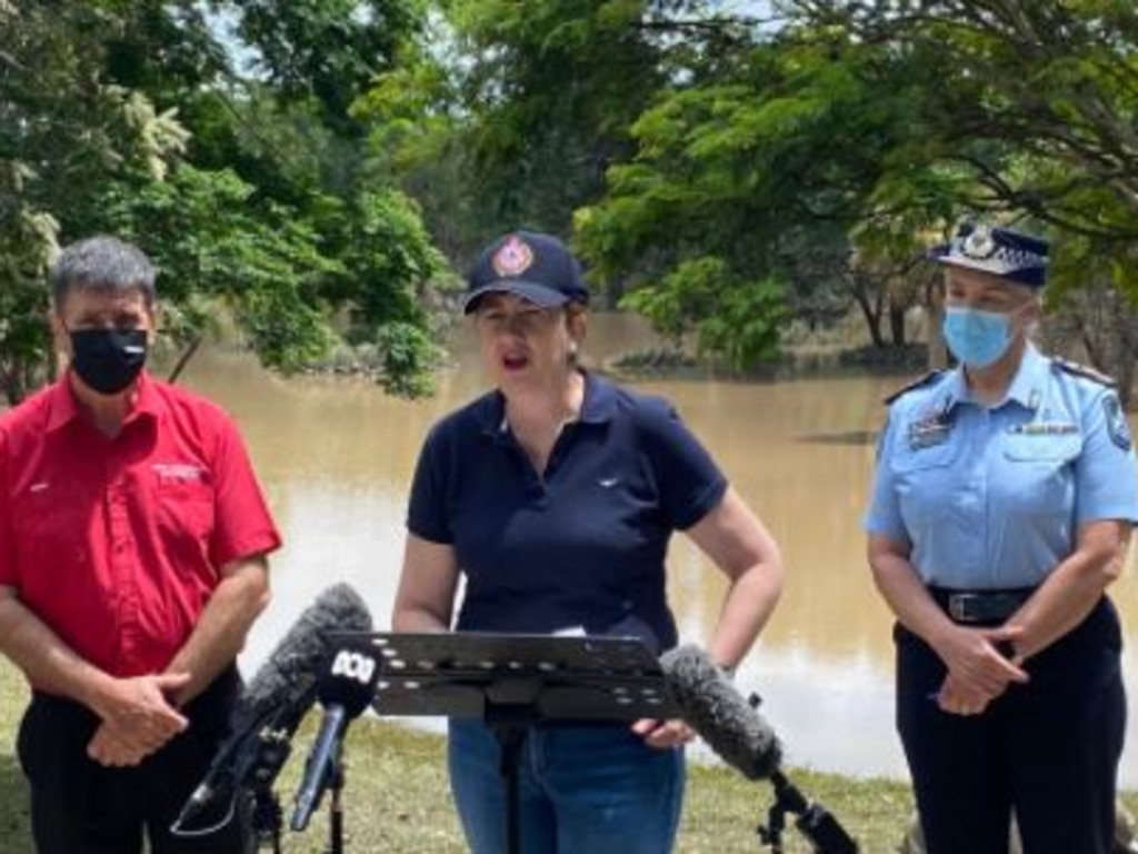 Queensland Premier Annastacia Palaszczuk in Maryborough following the weekend floods. Picture: 9 News