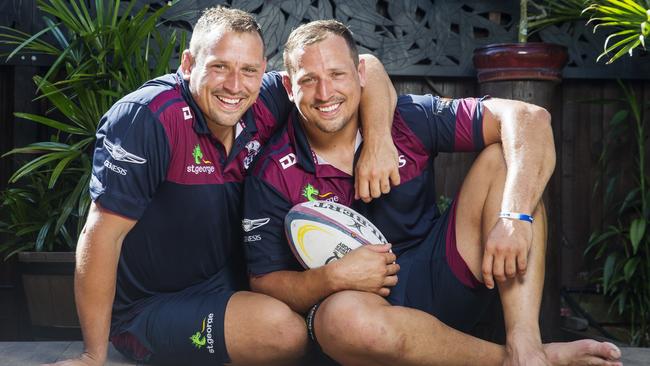 Twin brothers and Queensland Reds props Ruan and JP Smith. Picture: Lachie Millard 