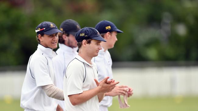 Maroochydore's Blaine Schloss (centre). Picture: Patrick Woods.