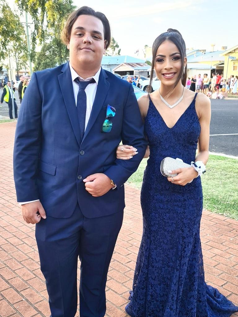 Paulo Da Silva Sampaio and Partner Bianca Andrade Oakey State High School formal. Photo Sean Federoff