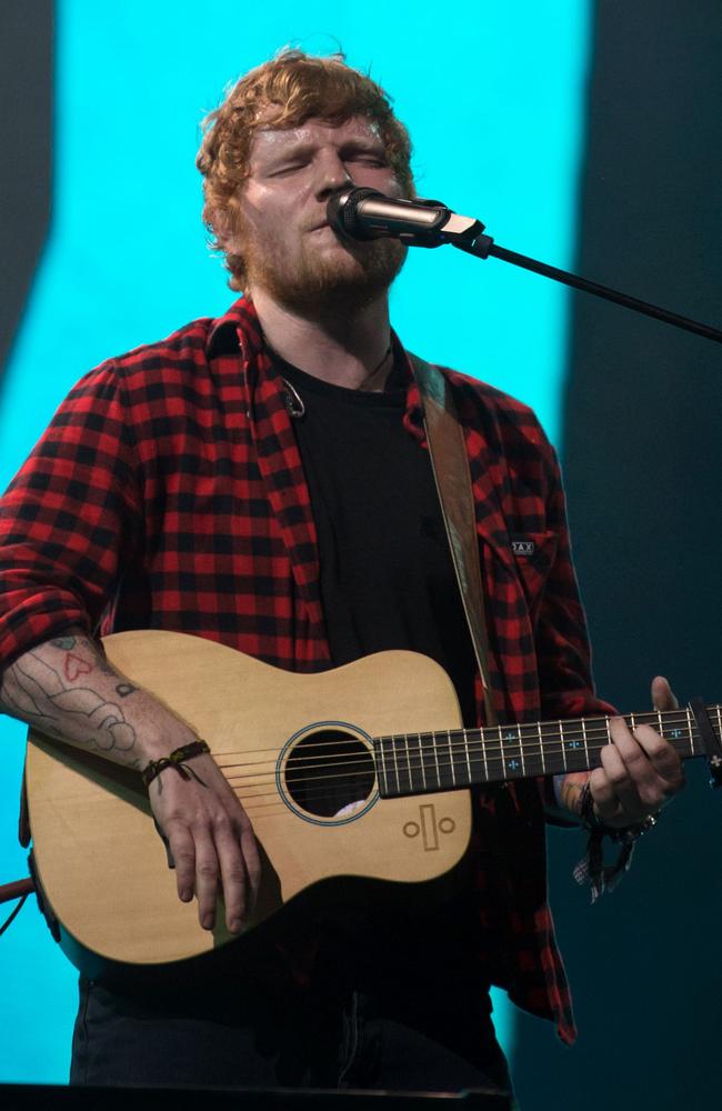 Ed Sheeran denied using a backing track during his headline slot at Glastonbury. Picture: AFP/Oli Scarff