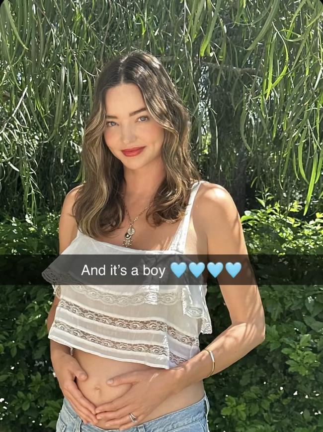 Australian supermodel Miranda Kerr has announced she is welcoming her fourth child with Snapchat founder husband Evan Spiegel.