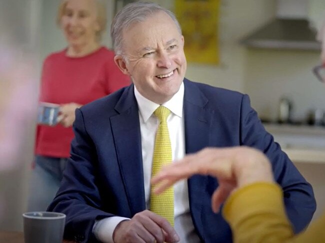 A screen grab from Anthony Albanese’s campaign video.