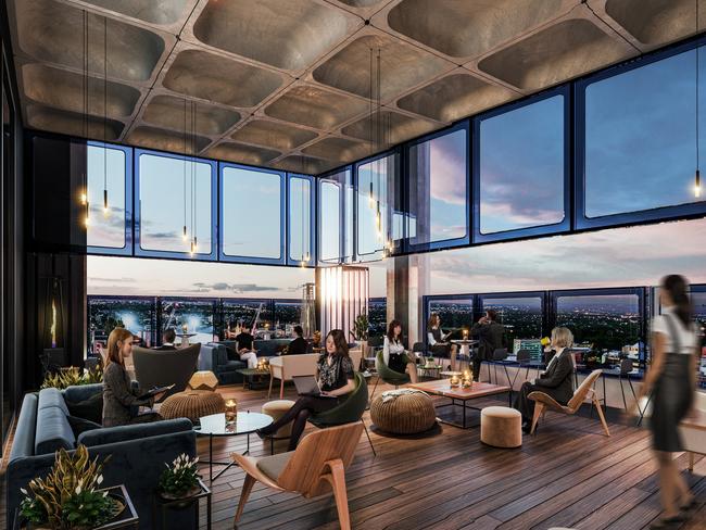 An artist's impression of QT Adelaide rooftop bar. Picture: Supplied