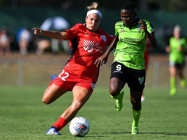 US centre back Amber Brooks was Adelaide United’s standout in its W-League defeat at Canberra United. Picture: AAP Image/Sam Mooy