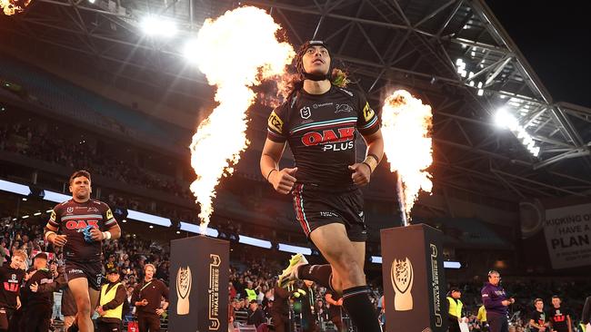 Jarome Luai completed a remarkable return form injury when he ran out for the Panthers in their preliminary final clash with Melbourne. Picture: Getty Images