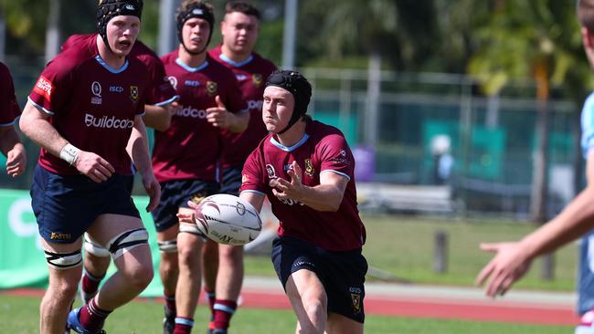 Action from the Colts 1 Club rugby union game between University of Queensland and Norths. Picture: Tertius Pickard