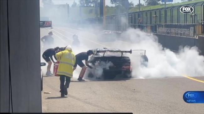 Golding's car catches fire in Sydney