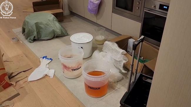 Three men will face court after police uncovered an MDMA lab in Tallawong. Picture: NSW Police