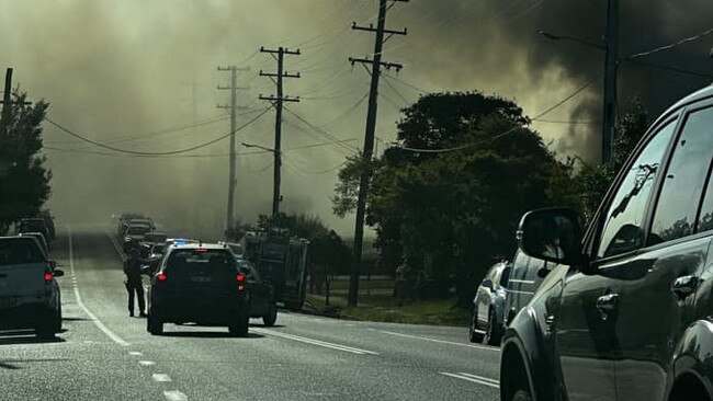 Large smoke plumes could be seen billowing from the house on Bray St, Coffs Harbour. Picture: Facebook