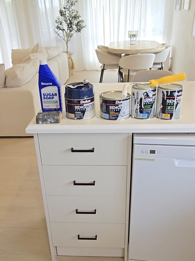 Some of the products Ms Pastidis used to update her kitchen. Picture: Supplied