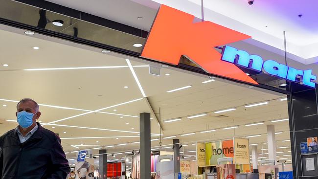 Kmart will introduce a COVID safety marshall to ensure people maintain social distancing and wear masks in store. Picture: NCA NewsWire/Bianca De Marchi