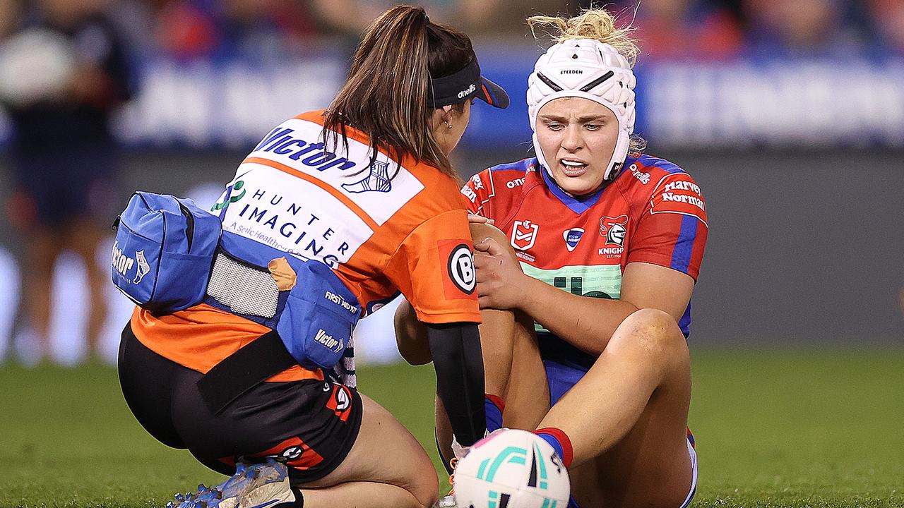 Hannah Southwell will miss the rest of the NRLW season with a knee injury. Picture: Cameron Spencer/Getty Images