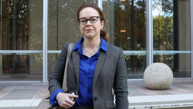 Former Star Entertainment legal counsel Paula Martin leaving Federal Court in Sydney after giving evidence in the ASIC money laundering case. Picture: Jane Dempster