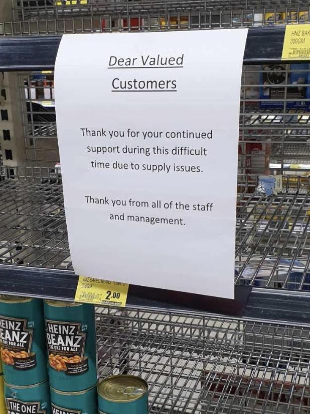 A sign at the Modbury Foodland supermarket.