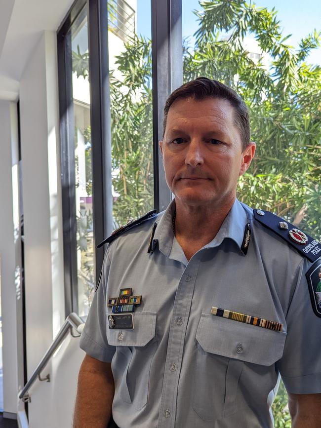 Acting Deputy Commissioner Mark Wheeler spoke to media in Townsville condemning the 'deeply offensive' comments made by Brisbane Watchhouse staff.