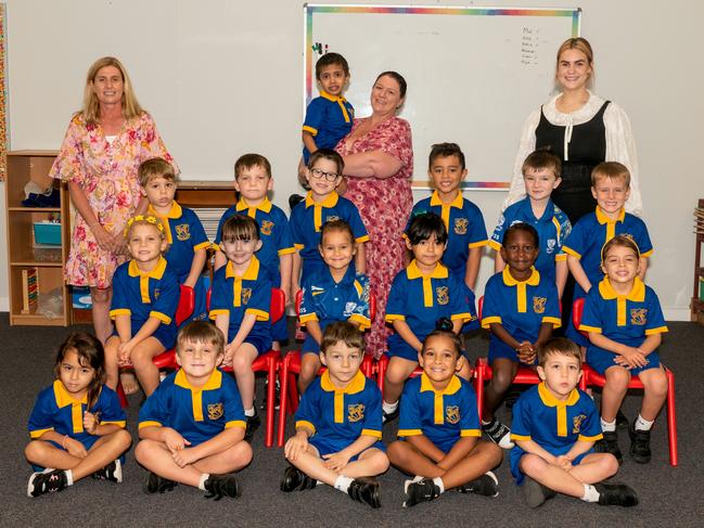 Mackay West State School Prep C Mrs Julie Whibley, Miss Jodie Coyne, Miss Tayla Comelli Back Row: Jaidrian, Frankie, Harry, Mal, Tane, Liam, Finn Middle Row: Elsie, Kalira, Gabriella, Lila, Elisie, Isabela Front Row: Amora, Alexander, William, Exodus, Hunter Picture: Michaela Harlow