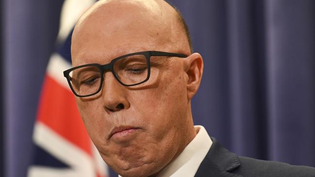 The Leader of the Opposition Peter Dutton overlooked funding almost a dozen Far North community safety projects when he was Home Affairs minister in 2019. Picture: NCA NewsWire/Martin Ollman