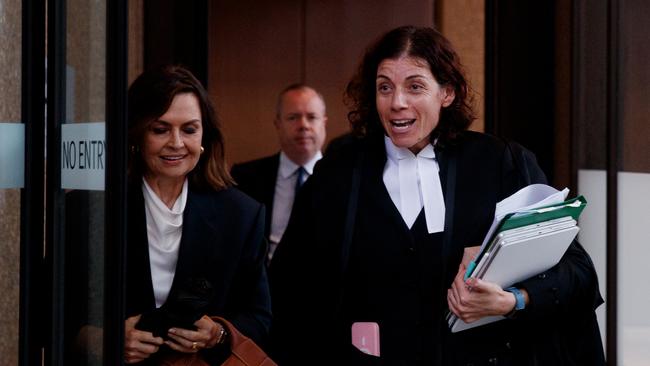 Lisa Wilkinson (left) with her barrister Sue Chrysanthou, SC. Picture: Nikki Short