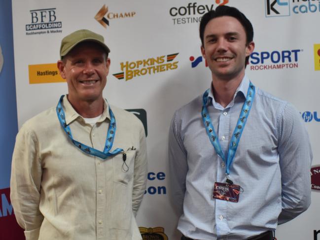 Geoff Clark and Darcy Walmsley at the CQ Capras game against the Ipswich Jets in Round 12 of the Hostplus Cup at Rugby Park, Rockhampton, on June 1, 2024.