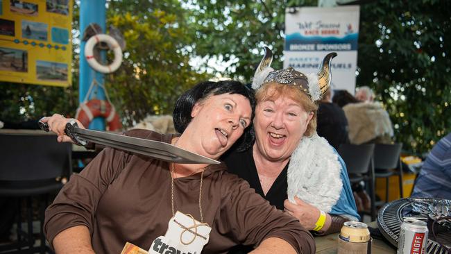 Annie Weldon and Jeckie Kent at the 2023 Dinah Beach Yacht Club Viking Funeral. Picture: Pema Tamang Pakhrin