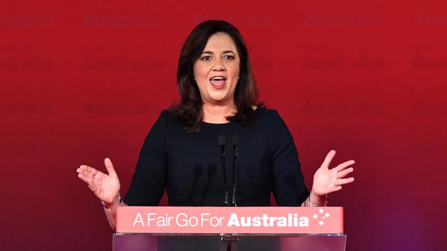 Queensland Premier Annastacia Palaszczuk at the launch of Labor's federal election campaign in Brisbane yesterday. Picture: AAP