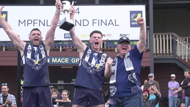 MPFNL Division 2 Football Grand Final: Edithvale-Aspendale v Chelsea. Aspendale players celebrate their premiership victory. Picture: Valeriu Campan