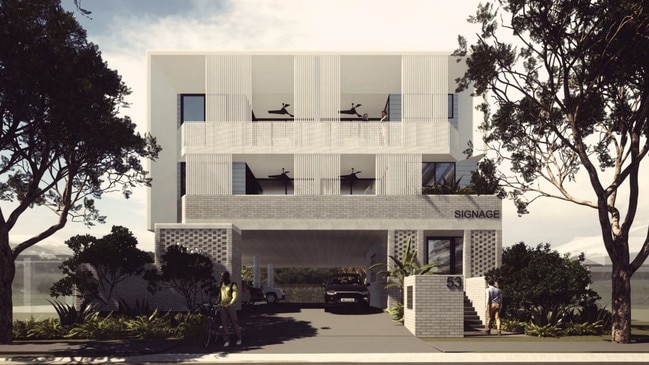 Artist impressions of the proposed unit complex at 53 Hinley Avenue, Maroochydore. Photo: Adapt Planning