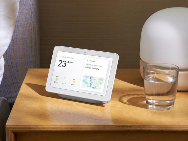 The Google Home Hub smart speaker is the first of its kind to feature a seven-inch screen.