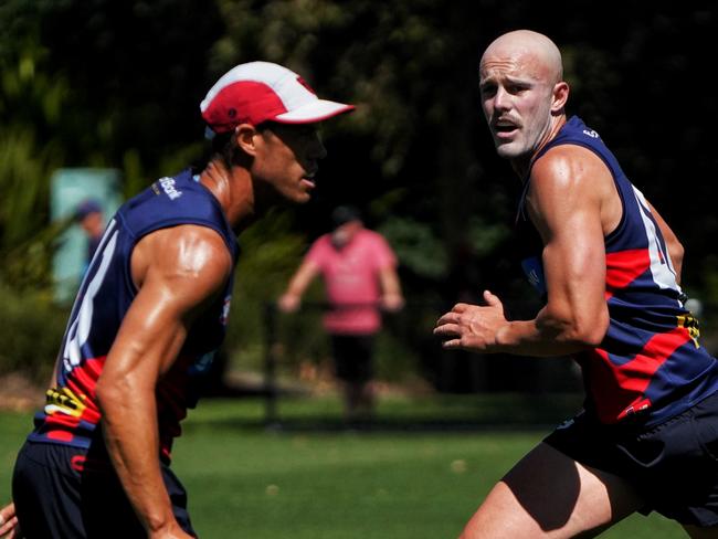 December, 2024. AFL. Football. Melbourne's mature-age recruit Aidan Johnson at training this week at Gosch's Paddock. Picture: MelbourneFC