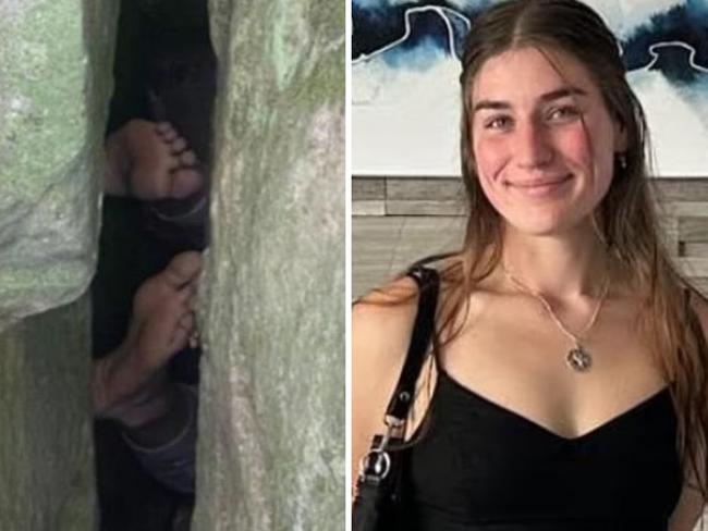 The young woman who found herself trapped upside-down between two boulders after falling into a crevice in the Hunter Valley has opened up about the scary incident.