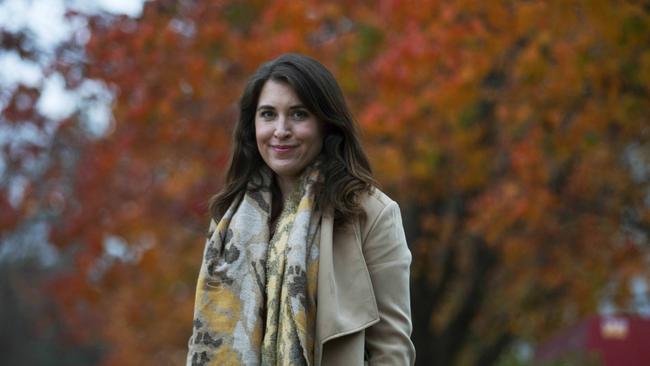 Journalist Annika Smethurst in front of her home in Canberra, ACT. Picture: Sean Davey