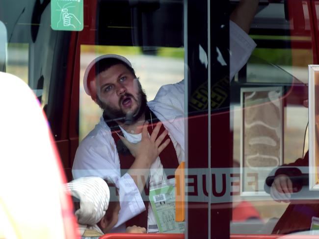 A man reacts after a deadly shooting in Halle, Germany. Picture: AP