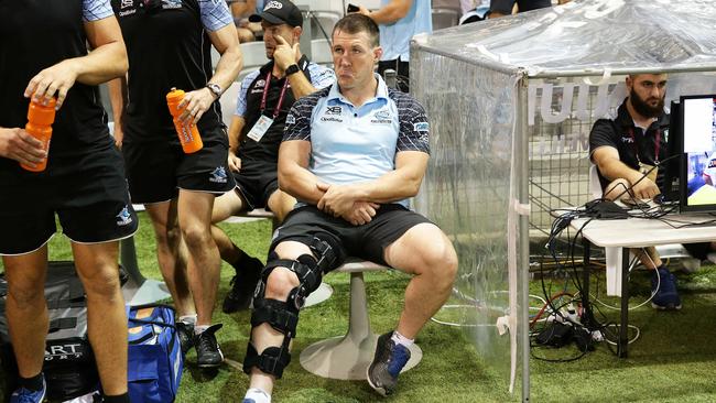 Sad face from Paul Gallen. Picture: Brett Costello